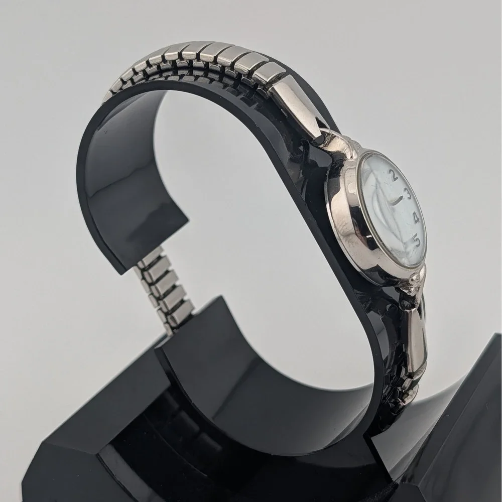 Caravelle‎ Bulova Watch Womens Silver White Dial Expansion Band 43L20